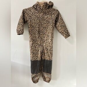 Kuling Tan and Black Kids One Piece Footie rain snow 110/116cm US 5/6 snowsuit